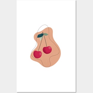 Modern Cherry, Fruit illustration Posters and Art